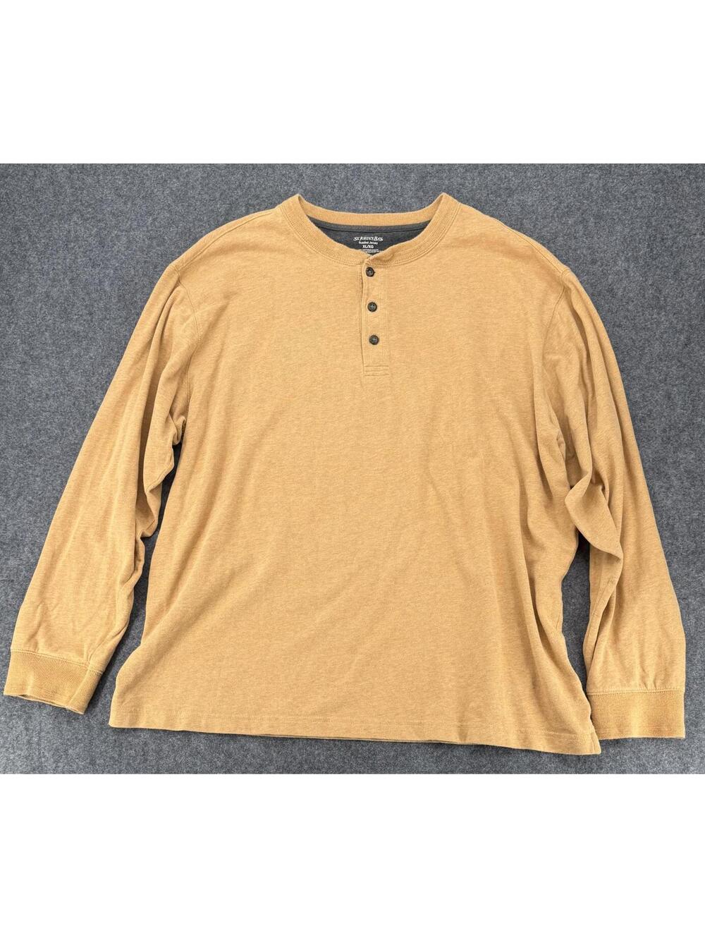 St. John's Bay Sueded‎ Jersey Henley Shirt Relaxed XL Cotton